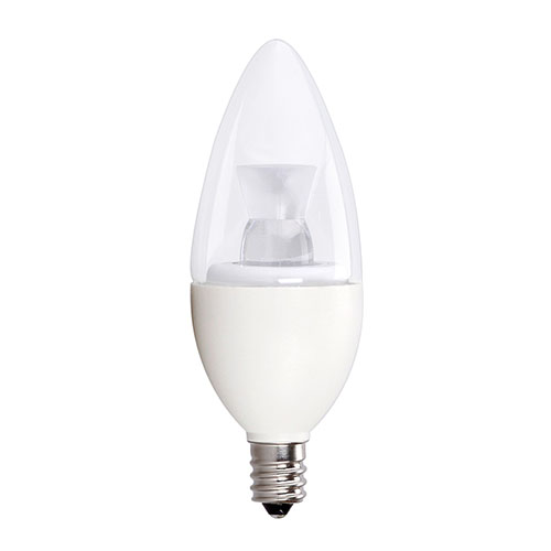 LED Clear B11 Candelabra 7.5 Watt - 50 Watt Equivalent - Dimmable - 500 Lumens - LumeGen